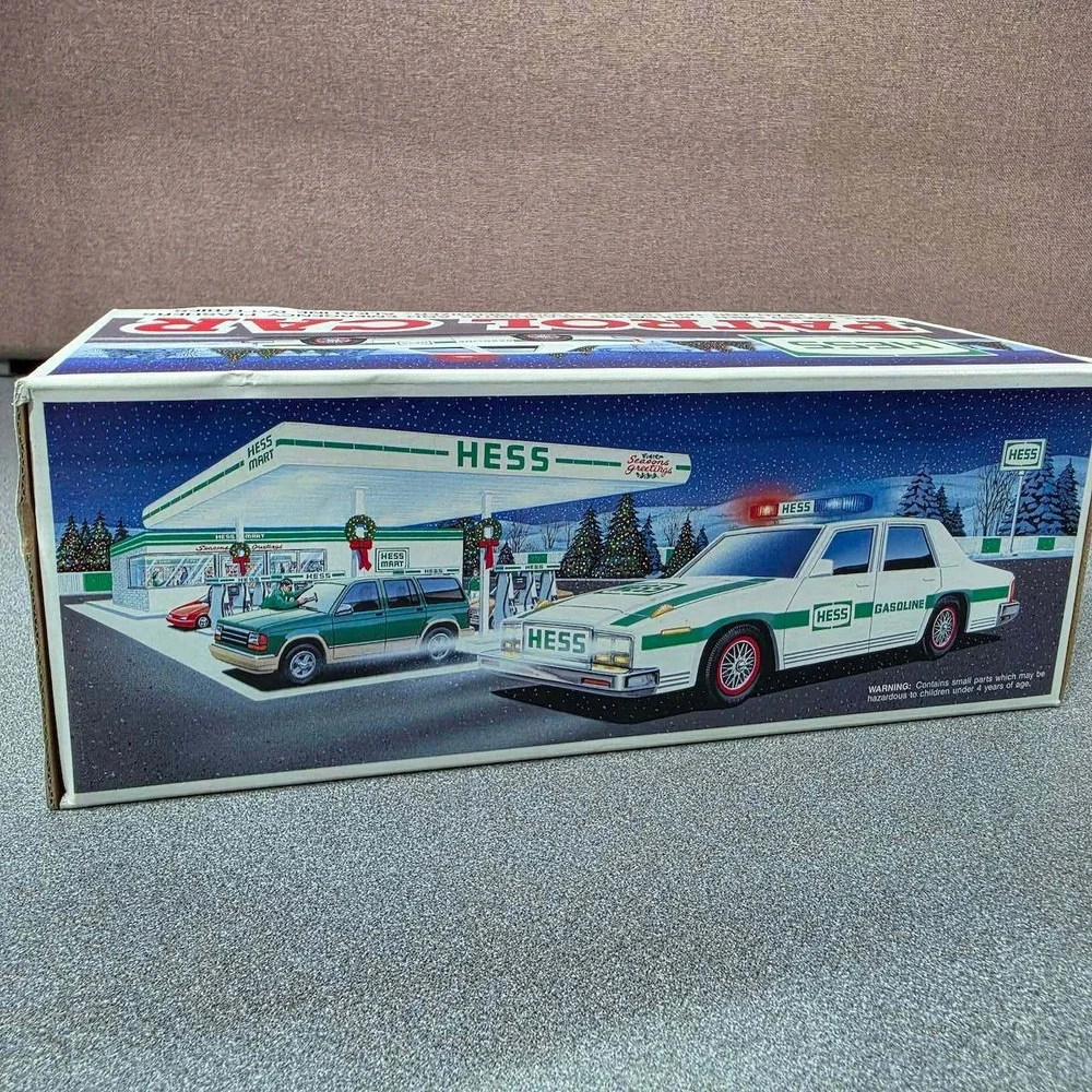 Hess Patrol Car Toy 1993 White Green Excellent Dual Siren Lights Flashers